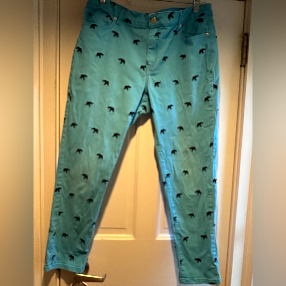 crown& ivy Elephant Print Jeans